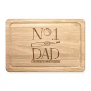 No.1 Dad Cricket Rectangular Wooden Chopping Board - Funny Father's Day Present