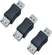 ThtRht 3 Pack USB 2.0 Male to Female Adapter Type A AF/AM Plug Socket Connector USB A to A M/F Joiner Extension Extender for PC Computer Data Cable Cord LED Raspberry Pi HUB