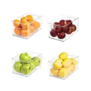 iDESIGN Linus Clear Plastic Fridge & Pantry Organizers Set of 4 Clear