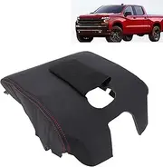 Center Console Cover, PU Leather Waterproof Car Armrest Cover, Console Jump Seat Armrest Lid Protective Cover for 1500 2500 3500 2014-2018, Car Interior Accessories (Black)