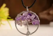 Amethyst Tree of Life Pendant Beautiful "GENUINE GEMSTONES"