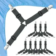Morcheiong 8 Pack Bed Sheet Straps Adjustable Fasteners 8 Pcs, Grey