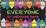 [ASHLEY PRODUCTIONS] The Original Fun Mat, Welcome Mat, 18" x 30", Everyone Welcome Crayons Composition