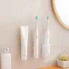 Container Organizer Wall Toothbrush Organizer Self-adhesive Storage Rack