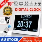 10" Extra Large Dementia Clocks Digital Calendar Day Clocks LED Alarm Clock Wall