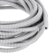 20ft 1/4 Inch Gray Wire Loom Split Tubing Cord Protectors Flexible Conduit