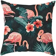 Cushion covers Cushion Covers 50cm x 50cm Beige Brown Tree Cushion Covers Invisible Zipper Sofa Cushions Outdoor Cushions Garden Cushions Decorative Pillows Square Pillow Covers(Leaf Pink Flamingo,(50