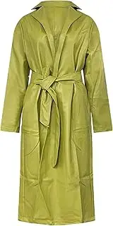 [Qolkmuiy-GJ] Women's Open Front Leather Windbreaker Long Sleeve Loose Cardigan Pu Jacket Lapel Collar Casual Elegant Outwear