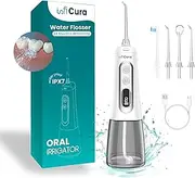 infiCura Water Flosser Cordless with Multi-purpose Nozzles – LED Display with 9 Adjustable Modes for Advanced Oral Care, Large Tank & IPX7 Waterproof Design, 30-Day Battery Life, Quiet, Portable & Lightweight for Perfect Oral Hygiene