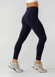 [Lorna Jane] Amy No Ride Phone Pocket Ankle Biter Leggings in Blue, Size - XS XS French Navy
