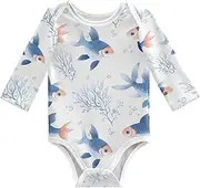 [Caihoyu] Toddler Bodysuit Jumpsuit Long Sleeve 1-Piecing Jumpsuit Cotton Cute Clothes, Multicoloured07, 6 Months, Multicoloured07, 6 Months