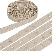 uxcell 3 Yard Snap Button Tape, Polyester Plastic Snap Button Trim, Sewing Press Stud Ribbon Replacement for DIY Craft Clothes Fabric Sewing, Light Brown