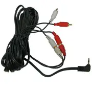 30 ft foot Stereo Right Angle 3.5mm Cable 1/8 Headphone PC to dual 2 RCA cord