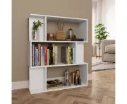 White Engineered Wood Bookcase Storage Organizer Display Shelf Room Divider