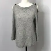Ann Taylor Women Medium Sweate Cold Shoulder Pullover Wool Long Sleeve