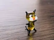CAT~Kitty~Collectible Hand Blown Art Glass Figurine~Handmade Tiny Animal~Cute