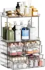 3 Pack Bathroom Organizers and Storage Countertop with 7 Drawers,Stackable Vanit