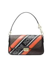 NWT Michael Kors Small Bradshaw Monogram Shoulder Bag BROWN MULTI With Logo $358