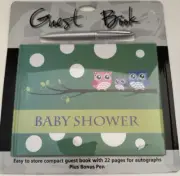 Guest Book Baby Shower 22 pages for Autographs plus bonus pen Book 15 x 19cm