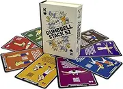 Stack 52 Dumbbell Exercise Cards. Dumbbell Workout Playing Card Game. Video Instructions Included. Perfect for Training with Adjustable Dumbbell Free Weight Sets and Home Gym Fitness. (2019 Base Deck)