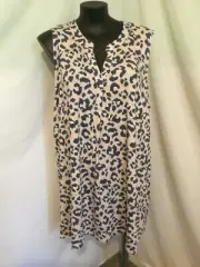 AUTOGRAPH MULTI COLOUR SLEEVELESS "LEOPARD PRINT" TUNIC TOP SZ 18-REDUCED $