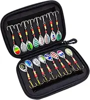 16Pcs Fishing Lures Baits Kit Spoon Metal Bait Set with Tackle Bag Trout Bass Salmon Pike Walleye Fishing 6cm