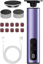 Foot Grinder - 2-in-1 Electric Callus Remover - Feet Pedicure Tools, Sandpaper Discs & Grinding Heads, 9 Speeds for Dead Cracked Hard Skin
