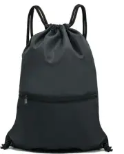 Men & Women Sport Gym Sack Drawstring Backpack Bag (Black)