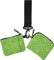 [GuoChe] Dual Wristlet Wallets for Women Merry Christmas Green Compact Size Card Organizer Purse with Wristle Strap for Ladies Girls 2 Pcs, Merry Christmas23, 4.13" x 3.51" & 4.13" x 4.13", Retro