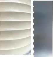 Stainless Steel Large Scallop Cake Scraper Cake Decorating Comb Metal 9 Inch Cake Scraper Cake Buttercream Icing Smoother Baking Sculpting Decorating Tools