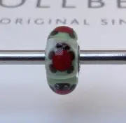 Trollbeads Red Turtle On White Bead