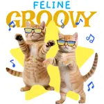 FELINE GROOVY 中性短T恤 白色 復古跳舞貓咪喵照片禮物寬鬆大尺碼快速出貨潮T穿搭男裝女裝上衣團服班服CAT