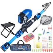 Kids Fishing Pole Set Portable Telescopic Kids Fishing Rods with Collasible C...