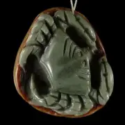 D09025# Hand Carved crab Succor Creek Jasper Pendant Bead Gemstone