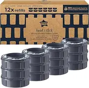 Tommee Tippee Twist and Click Advanced Nappy Bin Refill Cassettes, Sustainably Sourced Antibacterial GREENFILM, Pack of 12