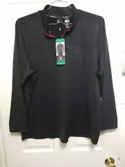 Spyder Active Mens XL Black Quarter Zip Long Sleeve Pullover Shirt Stretch