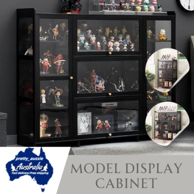 3-5Door Display Storage Cabinet W/ Transparent Doors Cupboard for Toy Display