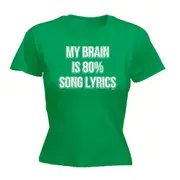 My Brain Is 80 Song Lyrics - Funny Novelty Womens T-Shirt T Shirt Tshirt