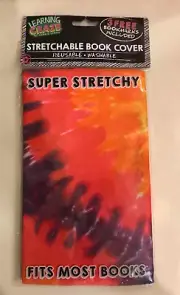 Stretchable Book Cover Tie Dye Learning Craze by Debbie Lynn Fits Most Books NEW