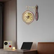 Unique Wooden Wall Clock Quartz Clock Silent Clock Non-Ticking Double Sided