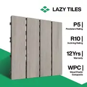 Interlocking Floor Tile - Indoor & Outdoor Tile - WPC Wood Decking Tile- Beach