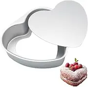 Aswalling 8 Inch Heart Shaped Cake Pan, Aluminium Heart Cake Tin,Non-Stick Springform Baking Pan Mould for Making Cakes