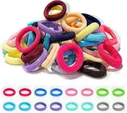 200 Pcs Baby Hair Ties, Soft Cotton Kids Hair Ties for Girls, Baby and Kids, Mini Elastic Hairband Diameter 0.8 Inch, Multicolor Seamless Hair Bands(10+ Colors)