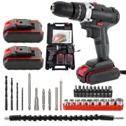 48V CORDLESS DRILL+ 2 BATTERY HEAVY DUTY IMPACT DRIVER BRUSHLESS HAMMER KIT