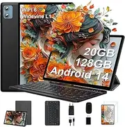 2025 Latest Tablet 10 Inch with Widevine L1, Android 14 Tablet, 20GB RAM + 128GB ROM (TF 1TB), Octa-Core 1.8GHz, WiFi 6, 6000mAh, Bluetooth 5.0, 1280 x 800, 8MP + 5MP, Tablet with Keyboard and Mouse,