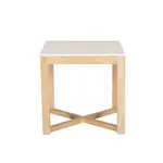 [James Lane] Milo Flute Mango Wood & Marble Top Side Table
