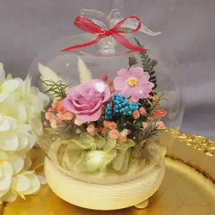 【OSTARA FLORIST 奧斯塔拉花藝】幸福蘋果玻璃盅(永生花、乾燥花、開幕、祝賀、平安、喬遷、升官)