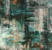 OSBORNE & LITTLE Rosina Ariadne Printed Velvet Green Teal Remnant New