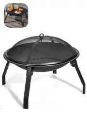 WillBBQ Portable Fire Pit Charcoal Grill Set Compact Perfect for Outdoor Camping