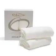 Onkaparinga Bamboo Cotton Jersey Fitted Sheet, Pack of 2 (White) - Cot